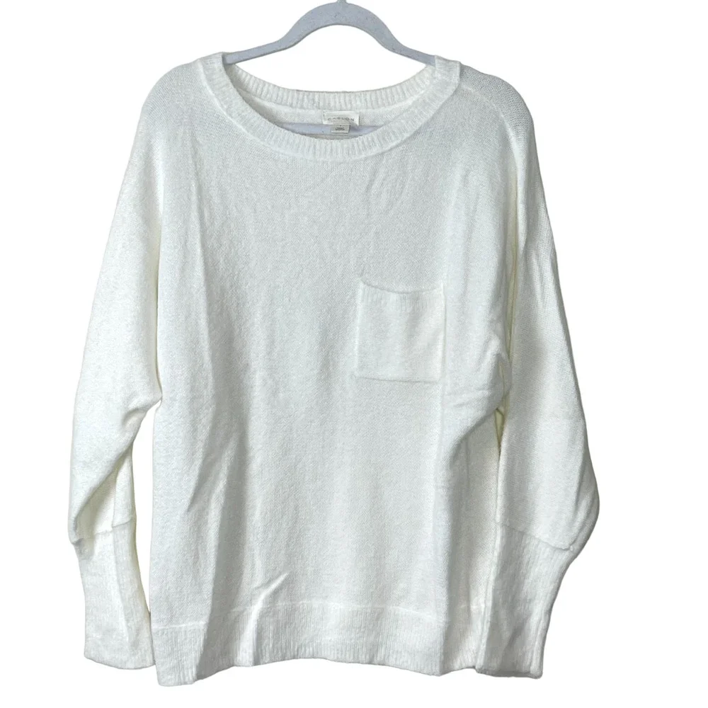 Caslon Ivory Cloud Plush Dolman Sleeve Pullover Sweater NWOT Size Small